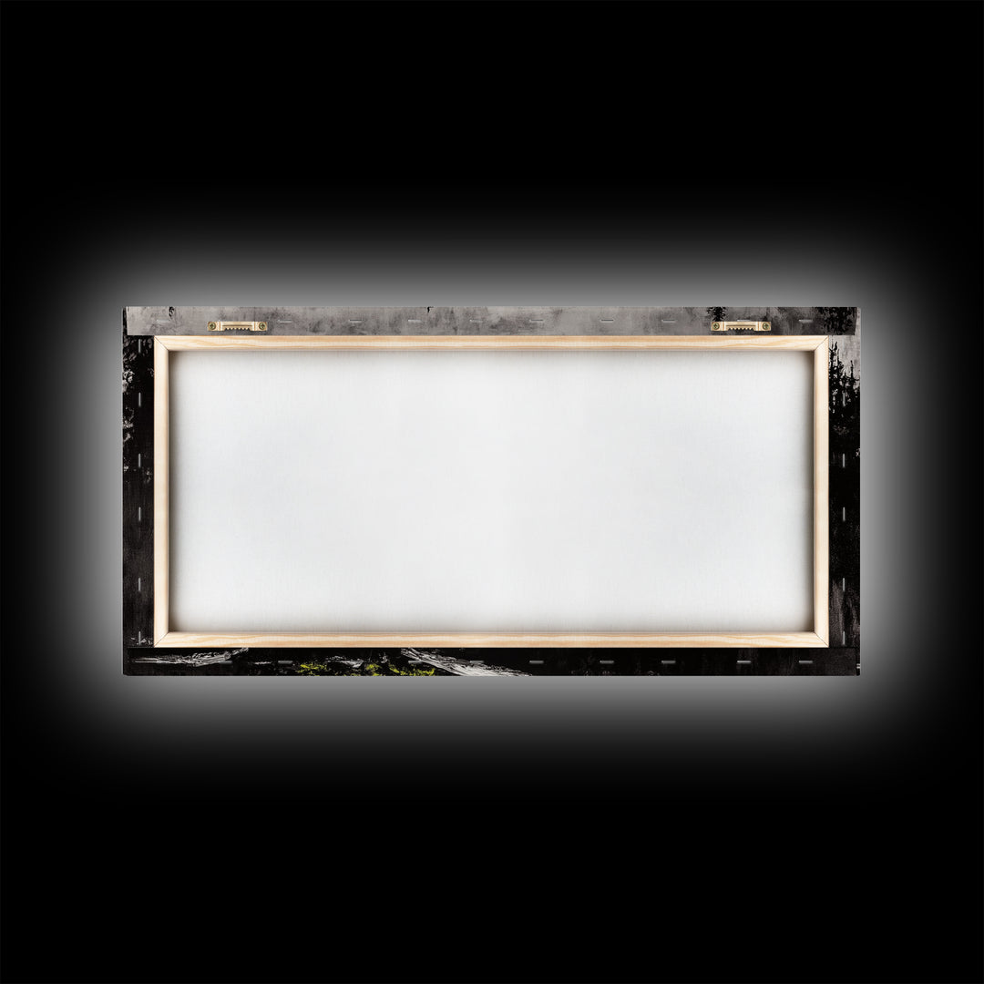 Black Forest, Dark Landscape, Modern Wall Art, Minimalist Nature, Moody Trees, Framed Canvas Print, Living Room Decor, Rustic Cabin Art