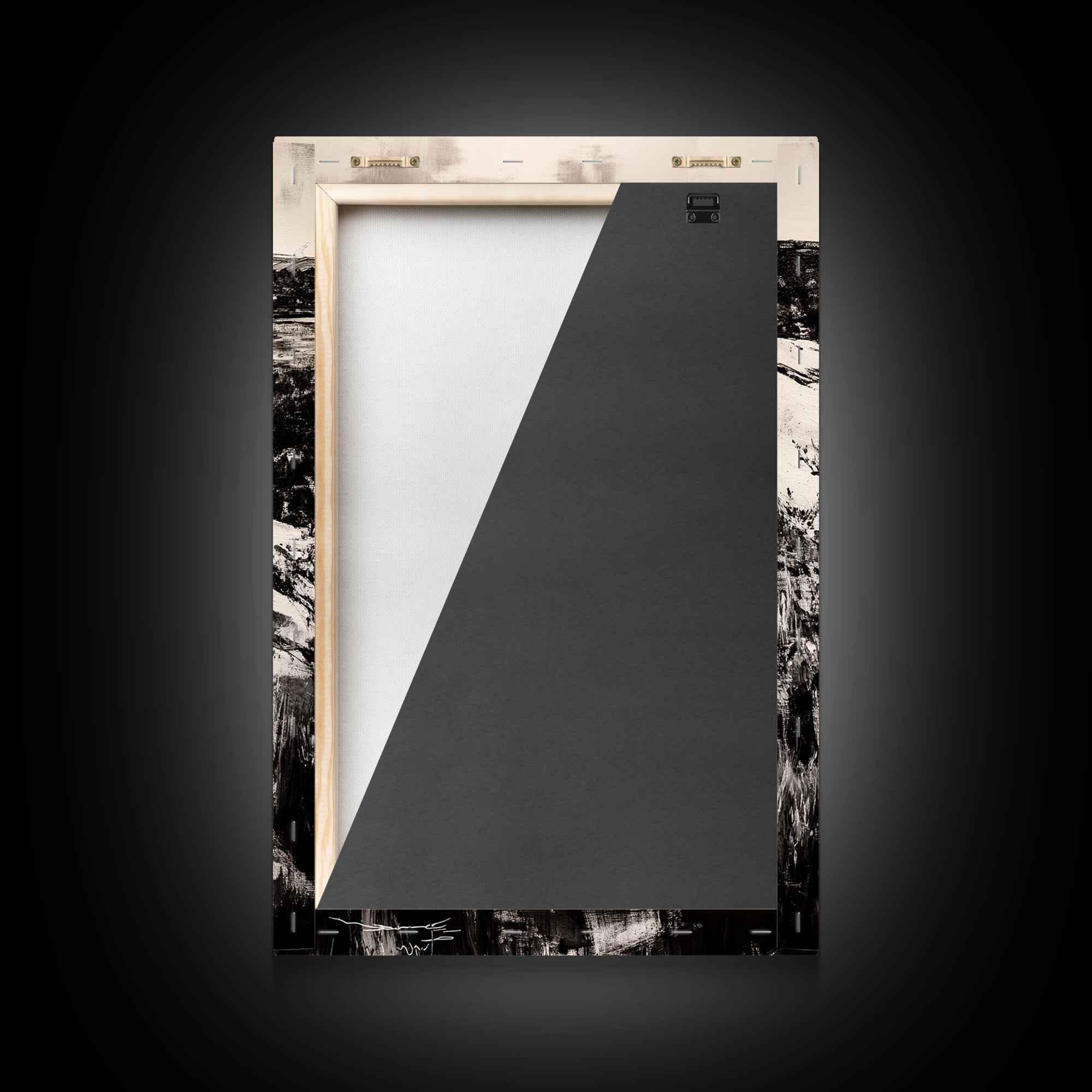 Desert Landscape Art, Minimalist Nature Print, Monochrome Decor, Rustic Mountain Scene, Living Room Wall Art, Framed Canvas Print