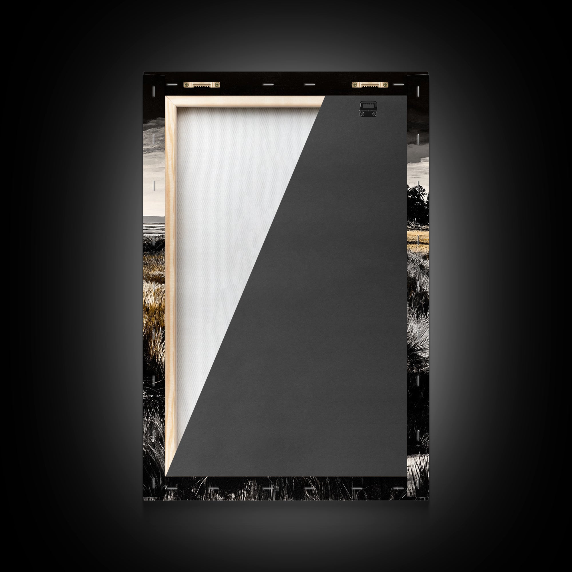 Coastal Landscape, Black and White, Framed Canvas Print, Nature Wall Art, Living Room Decor, Modern Farmhouse Art, Neutral Tones