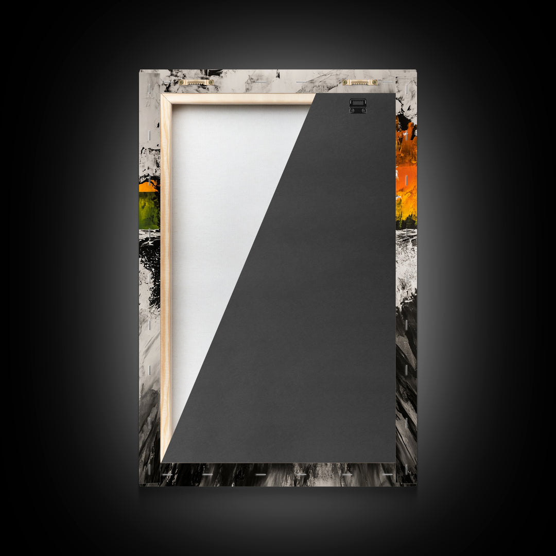 Abstract Ocean Waves, Coastal Wall Art, Modern Seascape Painting, Nautical Home Decor, Living Room Print, Framed Canvas Print