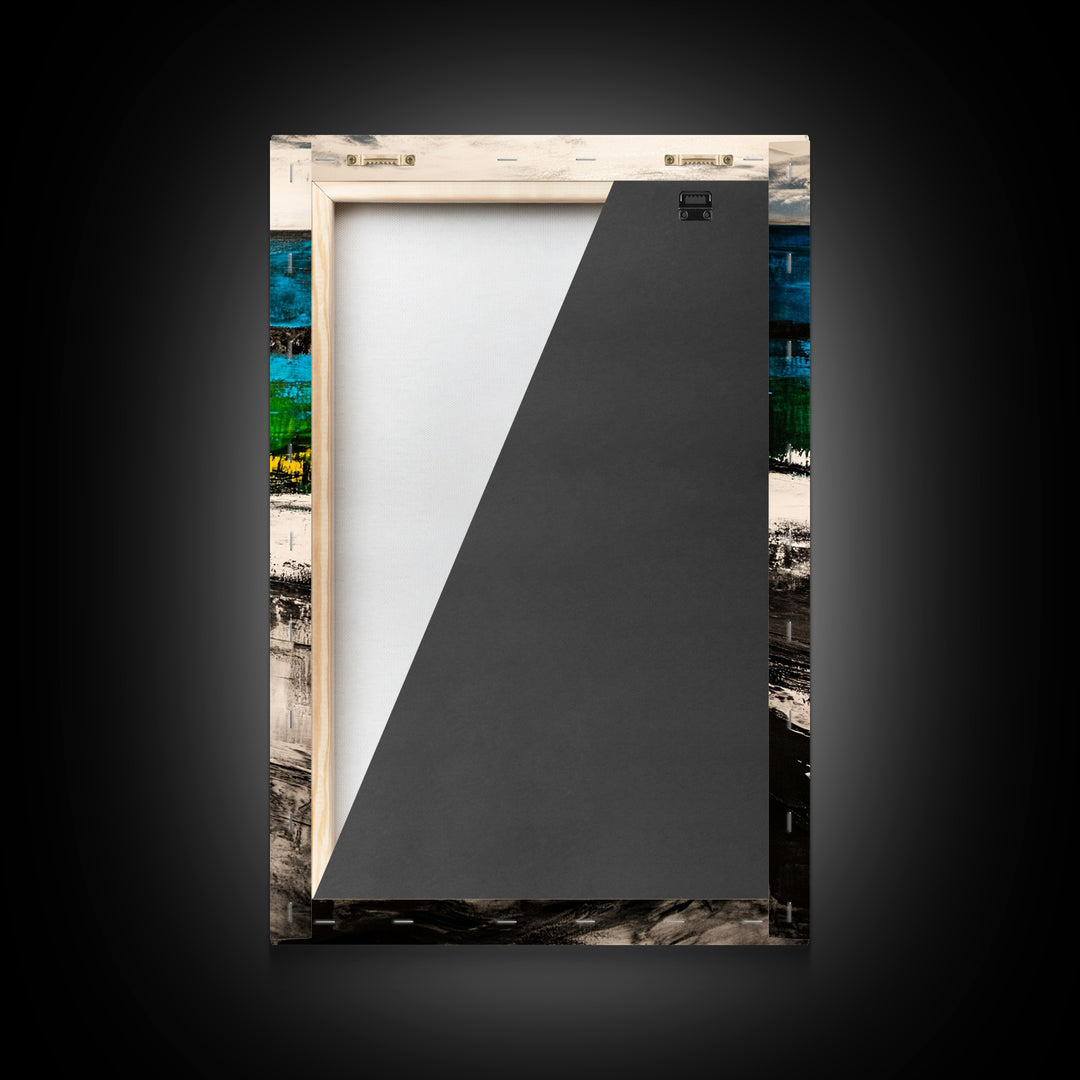 Blue Horizon, Abstract Seascape, Coastal Vibes, Nautical Decor, Framed Canvas Print, Living Room Art, Ocean Lovers Gift, Modern Wall Art