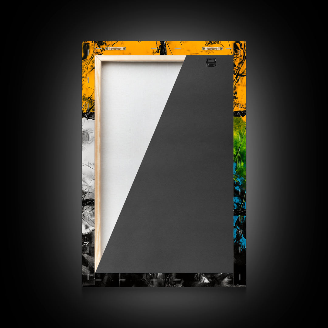 Abstract Window, Textured Painting, Industrial Style, Framed Canvas Print, Living Room Wall Art, Geometric Decor, Contemporary Home Accent