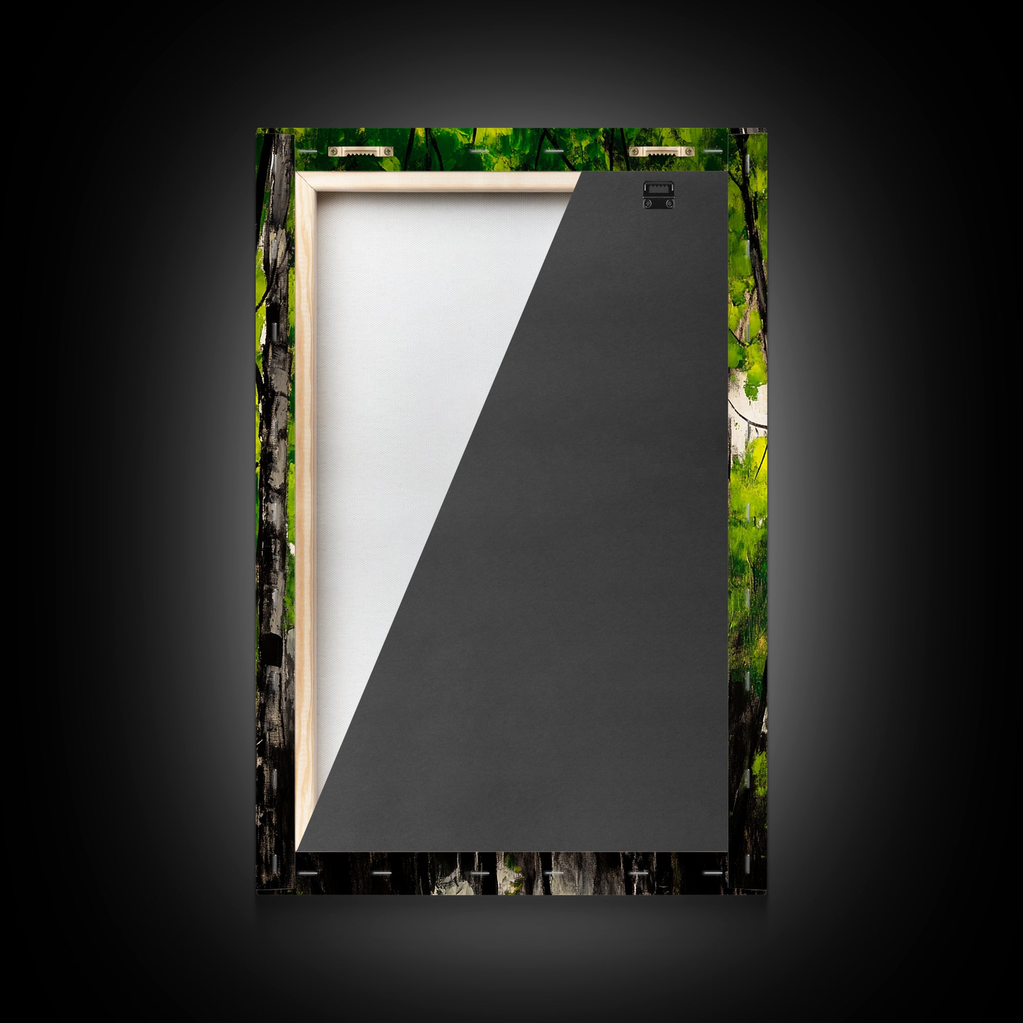 Birch Trees, Green Forest Art, Nature Landscape, Abstract Painting, Contemporary Wall Decor, Earthy Home Art, Framed Canvas Print