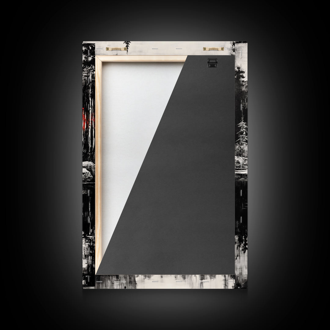 Autumn Reflection, Fall Forest Art, Lake Landscape, Vibrant Trees, Seasonal Painting, Warm Home Decor, Canvas Print