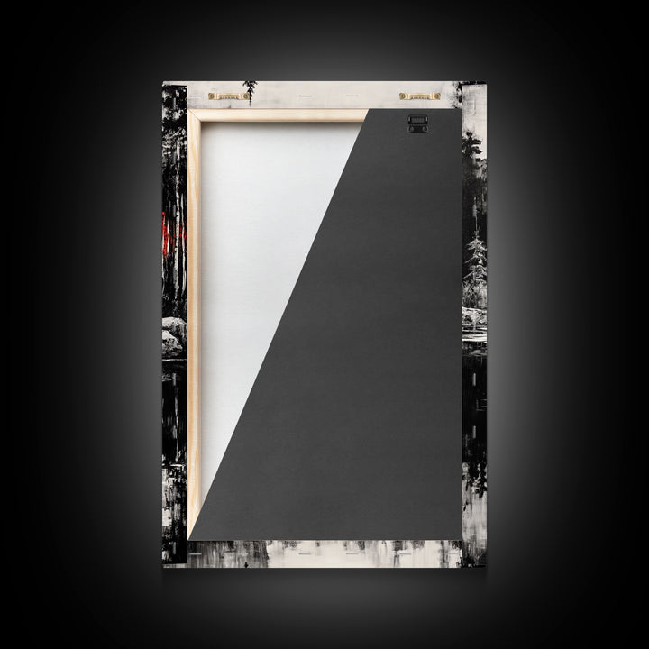 Autumn Reflection, Fall Forest Art, Lake Landscape, Vibrant Trees, Seasonal Painting, Warm Home Decor, Canvas Print