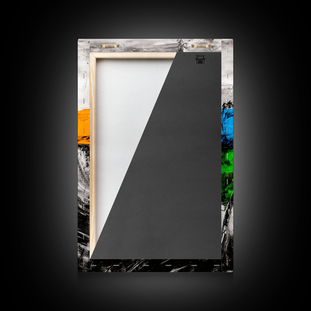 Rolling Waves, Abstract Ocean, Coastal Expression, Textured Seascape, Framed Canvas Print, Modern Beach House Decor, Bathroom Wall Art