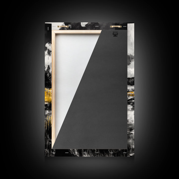 Cabin Reflection, Rustic Home Art, Log House Painting, Tranquil Lake, Country Home Wall Decor, Framed Canvas Print, Nature Lover Gift