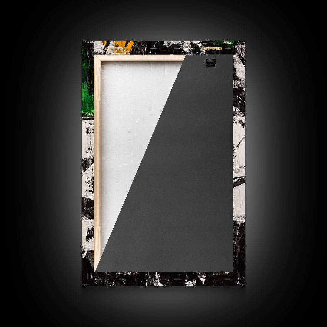 Abstract Leaves, Black and White Art, Botanical Wall Art, Nature Painting, Modern Home Decor, Minimalist Style, Canvas Print