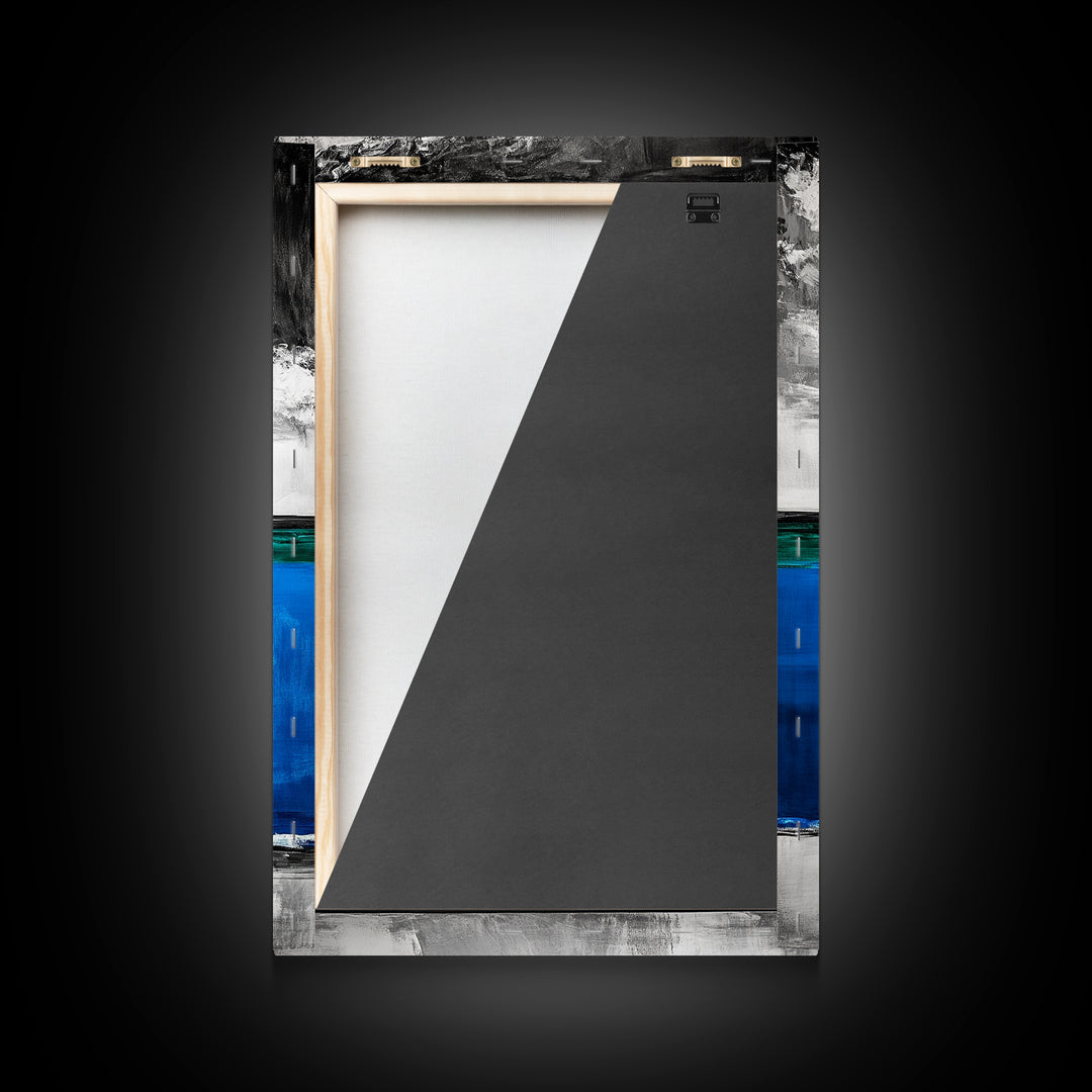 Blue Ocean, Minimalist Seascape, Canvas Print, Beach House Decor, Coastal Wall Art, Modern Abstract, Living Room Art, Nautical Decor