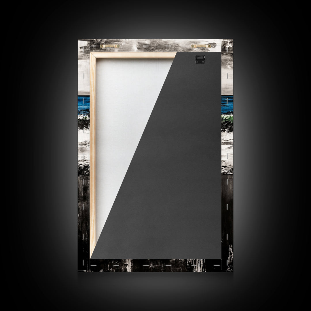 Abstract River, Black and White, Nature Art, Canvas Print, Serene Landscape, Minimalist Home Decor, Modern Wall Art