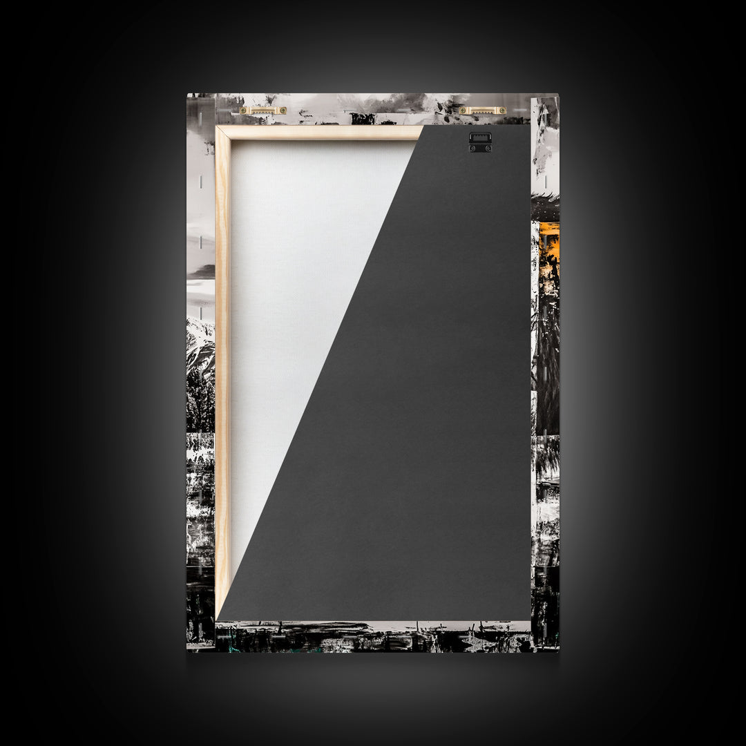 Buffalo Portrait, Western Art, Rustic Cabin Wall Decor, Wildlife Art, Black and White Animal Painting, Nature Scene, Canvas Print