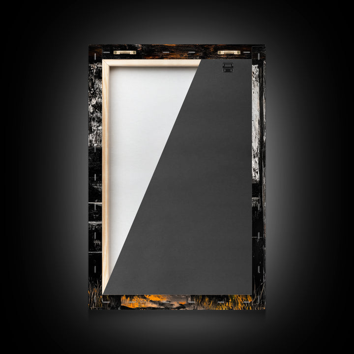 Barn Door View, Mountain Escape, Rustic Scene, Framed Canvas Print, Western Wall Art, Cabin Decor, Farmhouse Style, Country Living