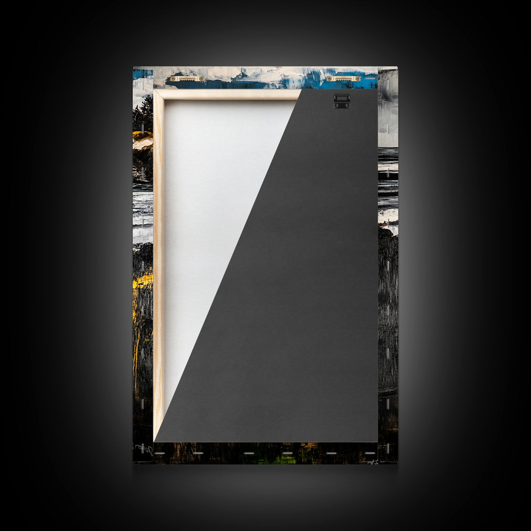 Coastal Serenity, Ocean Landscape Painting, Vibrant Nature Art, Beach House Decor, Framed Canvas Print, Modern Farmhouse or Bedroom Wall Art