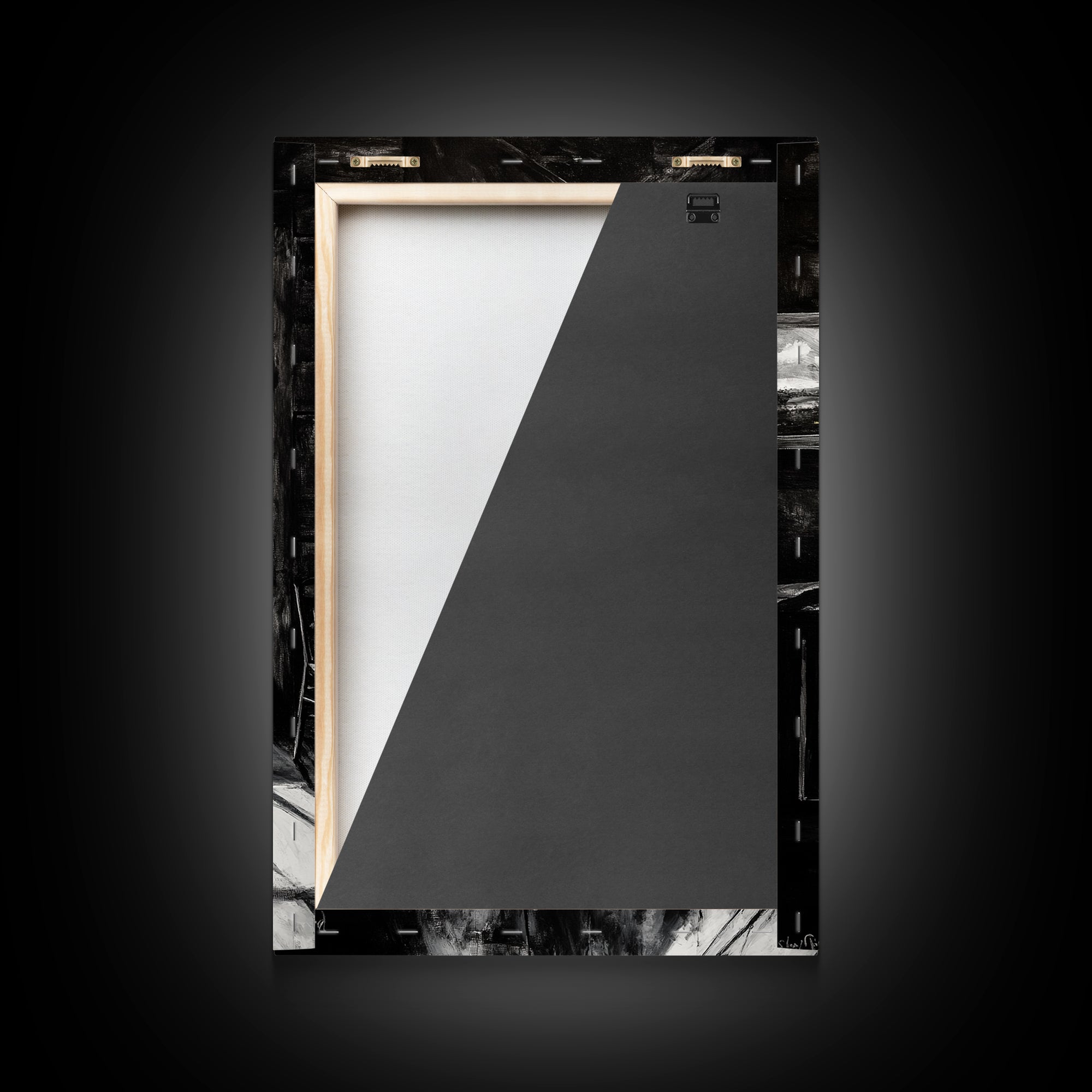 Rustic Cabin View, Black and White with Yellow Accents, Cozy Country Home Art, Framed Canvas Print, Living Room or Dining Room Decor