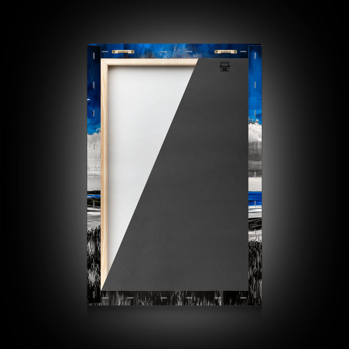 Blue Ocean, Coastal Wall Art, Beach House Decor, Minimalist Landscape, Nautical Aesthetic, Living Room Canvas Print, Ocean Lover Gift