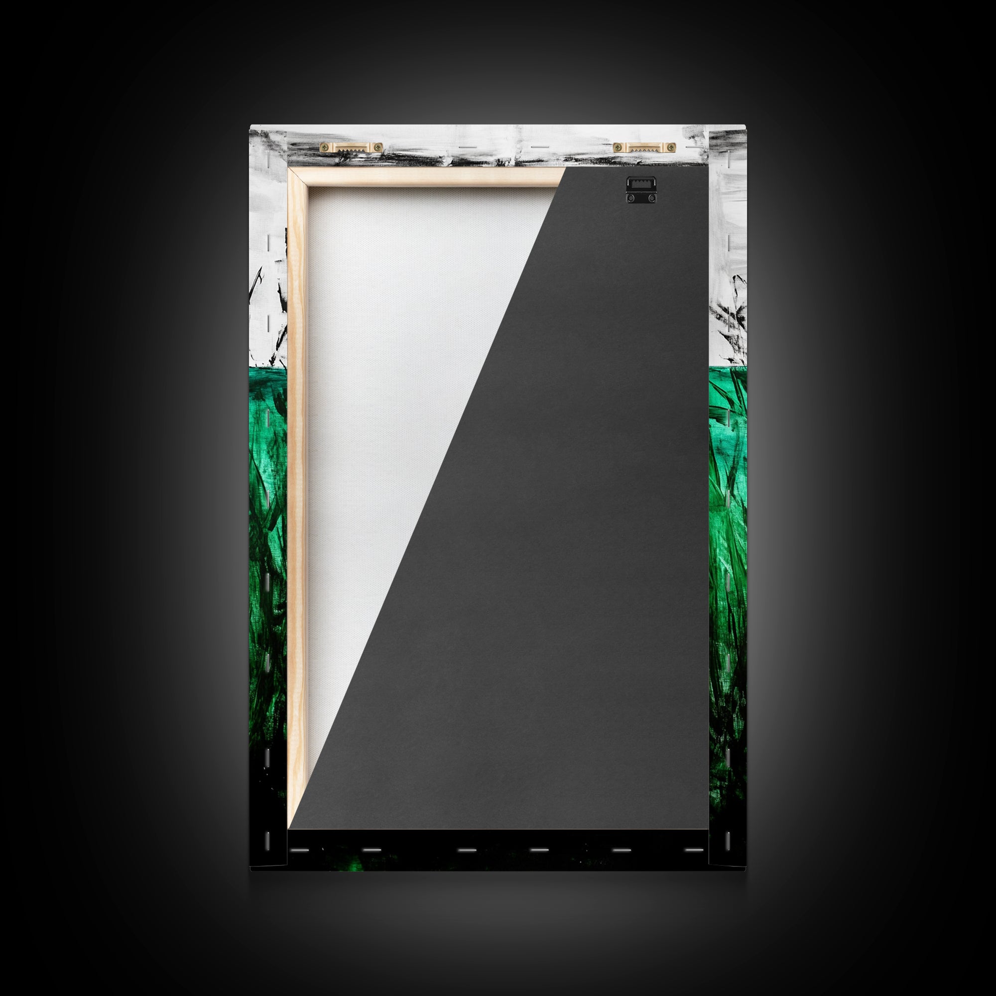 Abstract Grassland, Green Nature Art, Minimalist Botanical Wall Decor, Earthy Modern Print, Framed Canvas Print, Living Room Wall Art