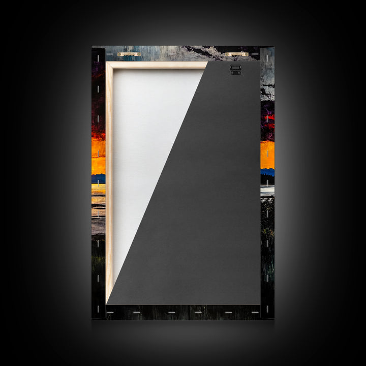 Beach Sunrise, Ocean View, Dramatic Skies, Framed Canvas Print, Large Wall Art, Coastal Home Decor, Serene Landscape, Modern Art