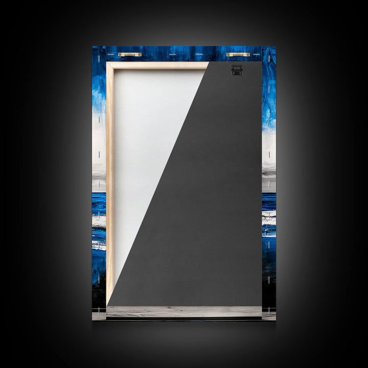 Abstract Seascape, Blue Horizon Art, Minimalist Ocean Painting, Coastal Living Room Decor, Large Framed Canvas Print, Modern Wall Art