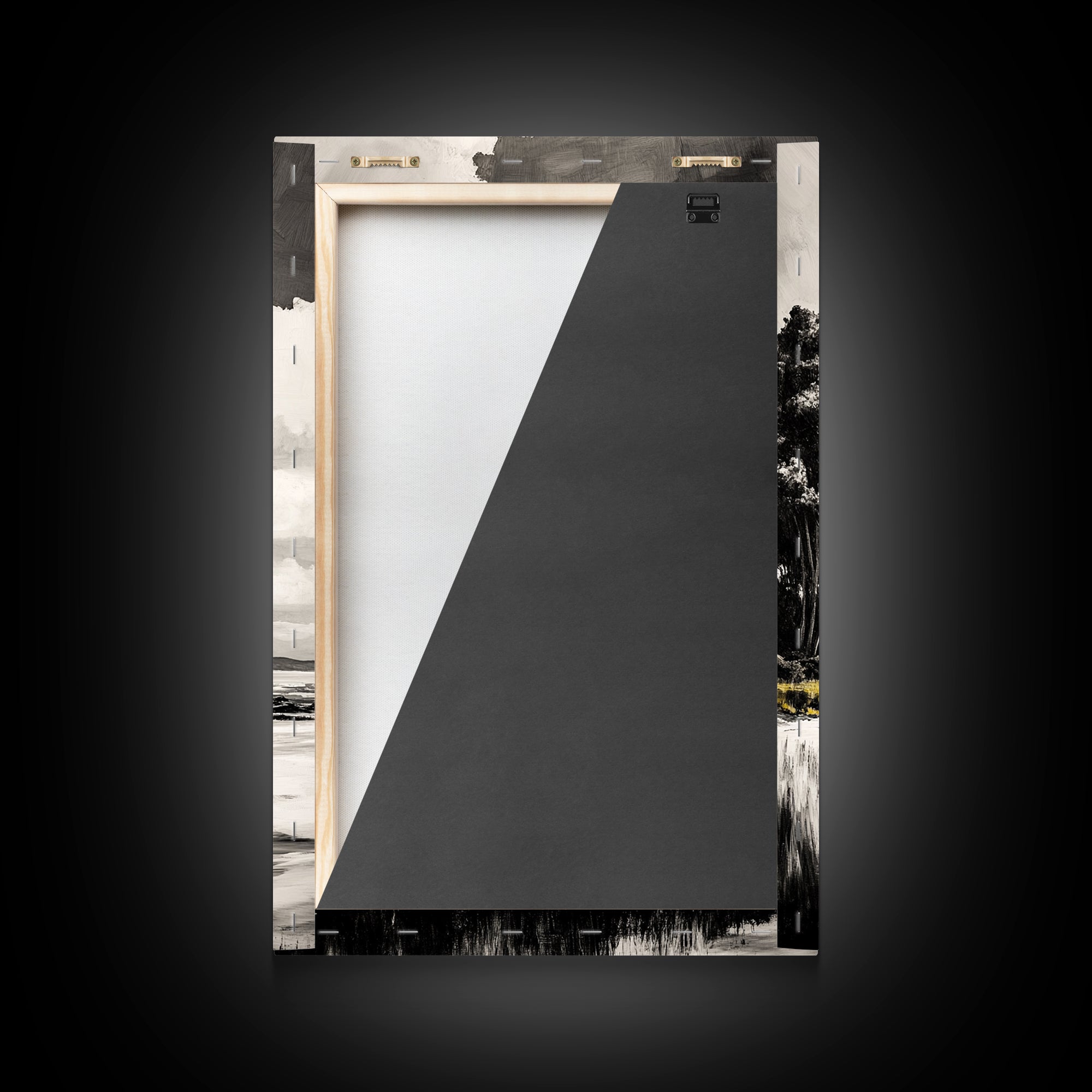 Coastal Trees, Black and White Art, Canvas Print, Modern Landscape, Nature Wall Art, Minimalist Home Decor, Serene Artwork, Ocean Scene