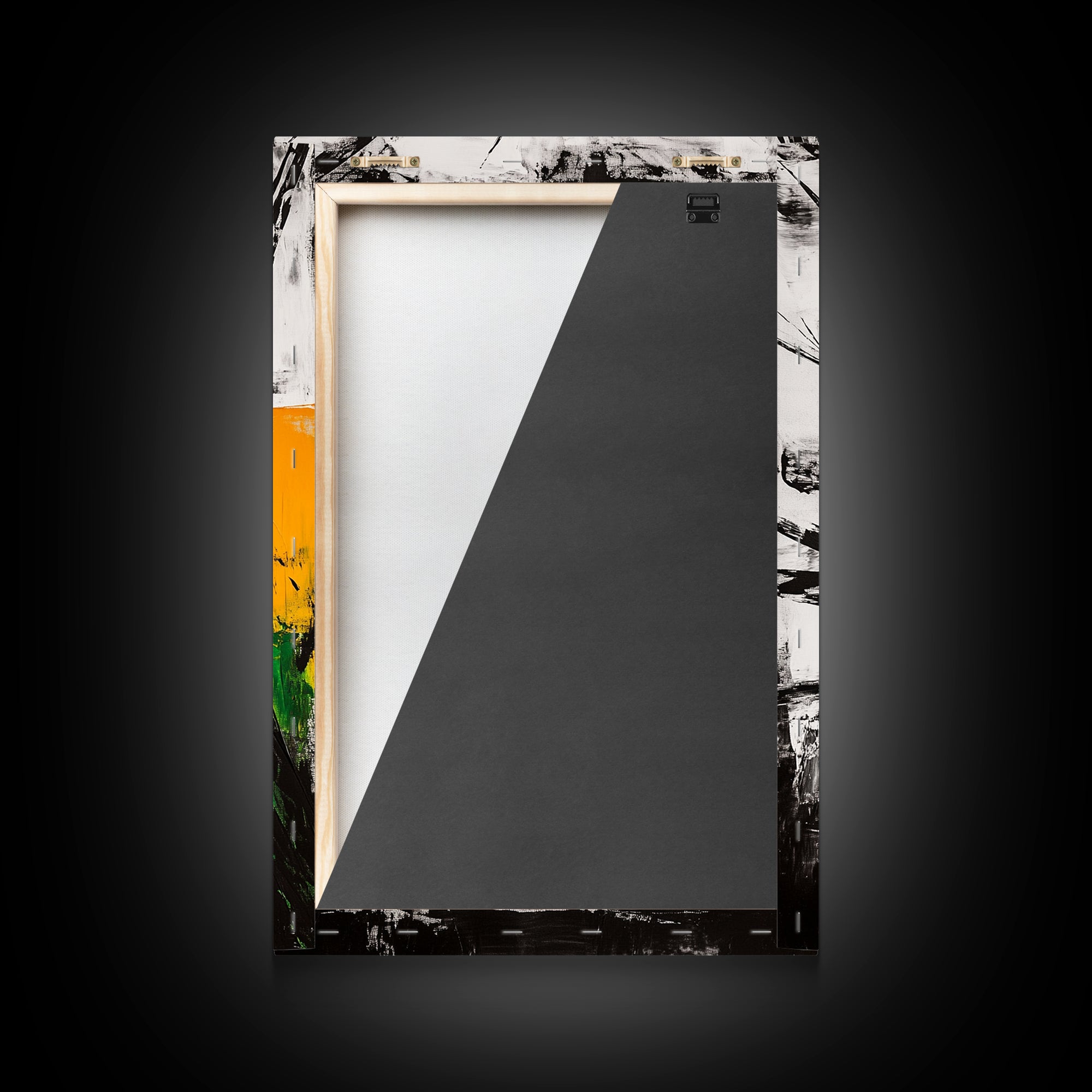 Abstract Grass, Modern Wall Art, Minimalist Home Decor, Framed Canvas Print, Black White Gold, Contemporary Artwork, Bold Design