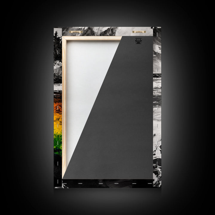 Cliffside Waves, Coastal Wall Art, Ocean Landscape, Framed Canvas Print, Beach House Decor, Monochrome Seascape, Nautical Gift