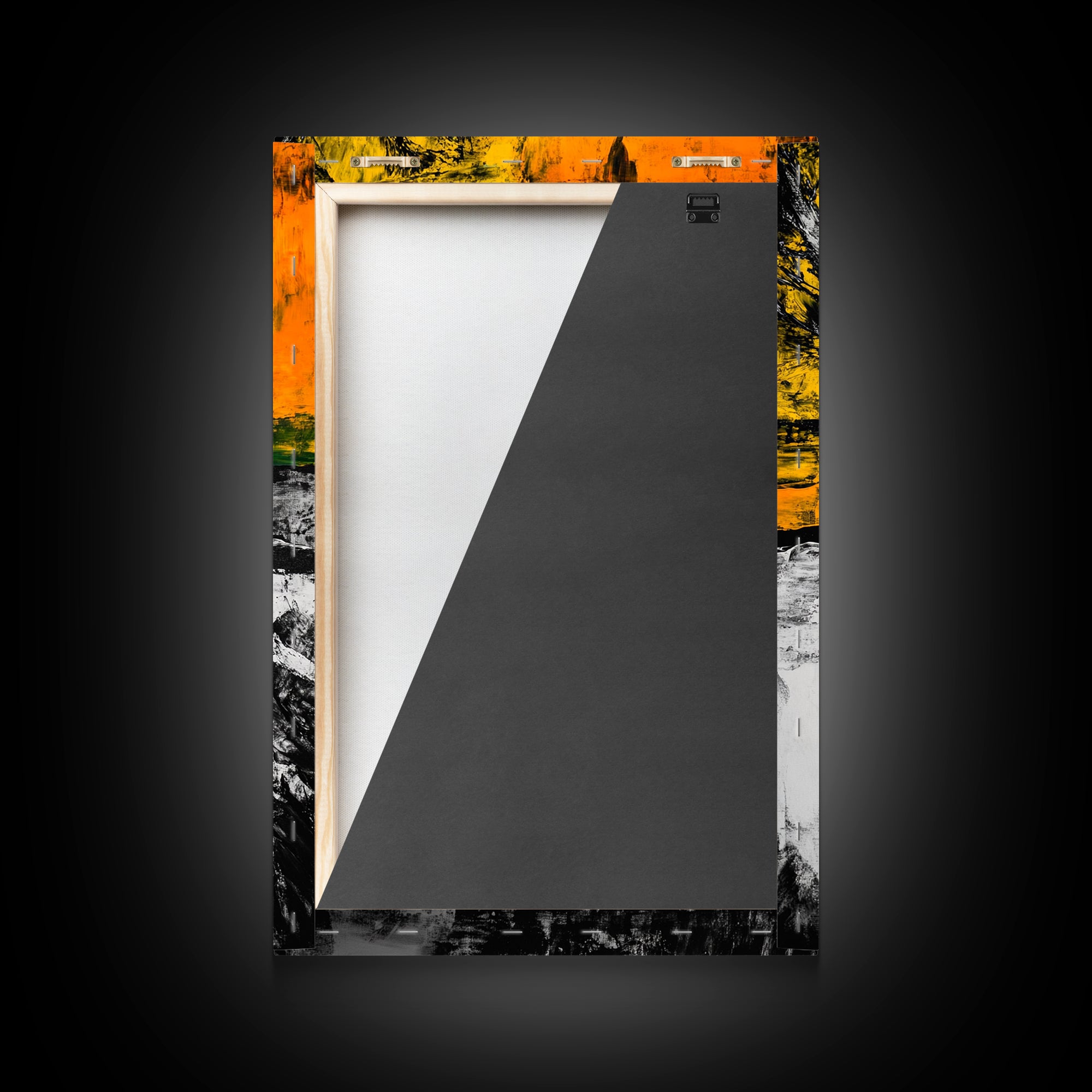 Abstract Tree, Fall Wall Art, Modern Nature Painting, Framed Canvas Print, Rustic Home Decor, Bold Orange Yellow, Unique Artwork