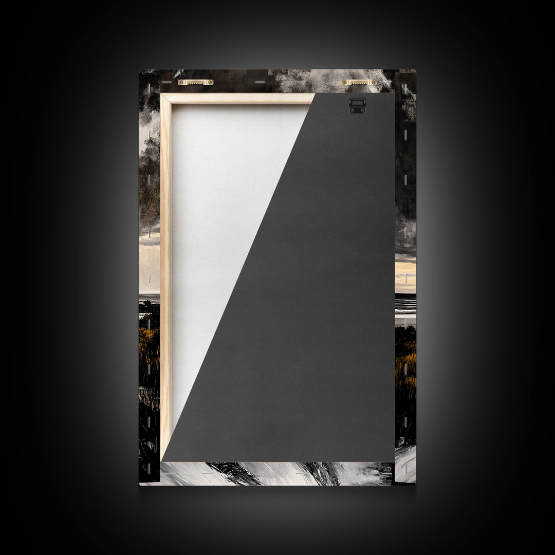 Coastal Sunset, Beach Landscape, Framed Canvas Print, Serene Ocean Art, Golden Hour Painting, Nature Wall Art, Boho Bedroom Decor