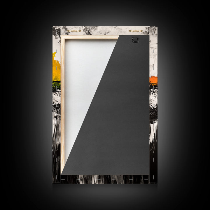 Abstract Fire, Bold Brushstrokes, Framed Canvas Print, Modern Expressionist Art, Living Room Accent, Dramatic Wall Decor, Fall Art