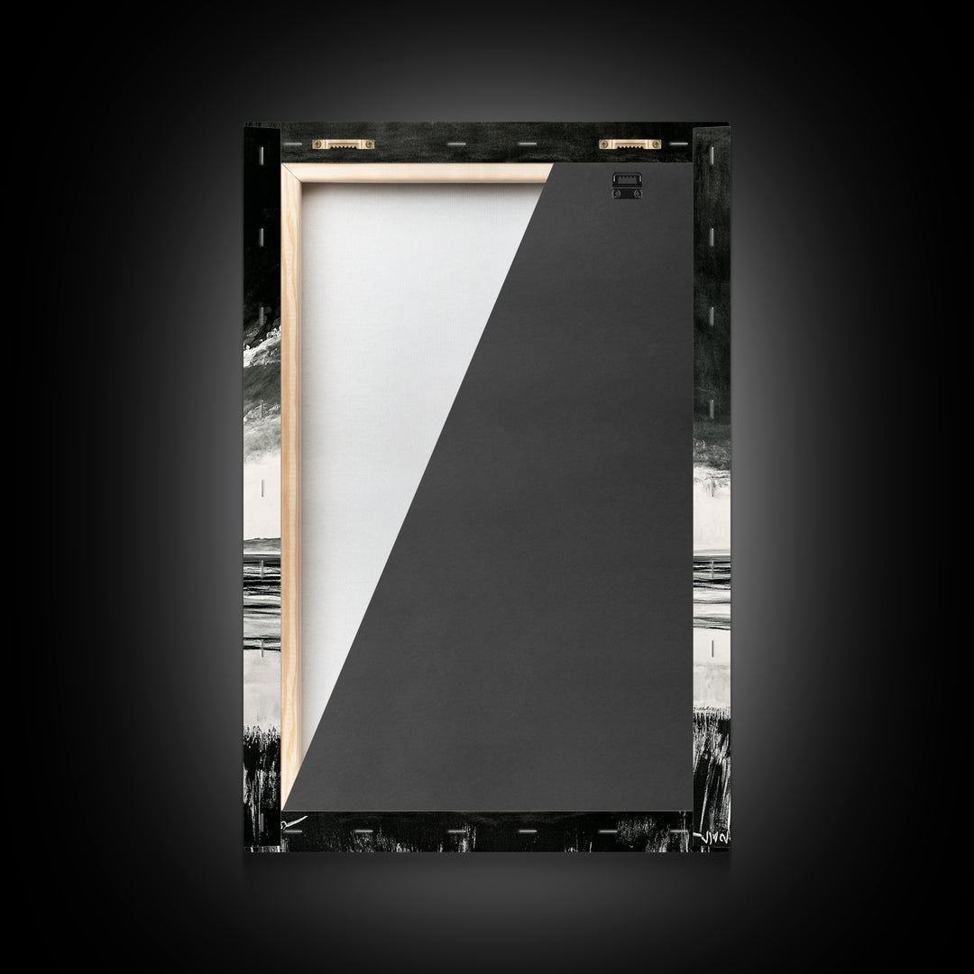 Dark Sky, Ocean Storm, Dramatic Seascape, Canvas Print, Moody Wall Art, Modern Coastal Decor, Nautical Painting, Living Room Art