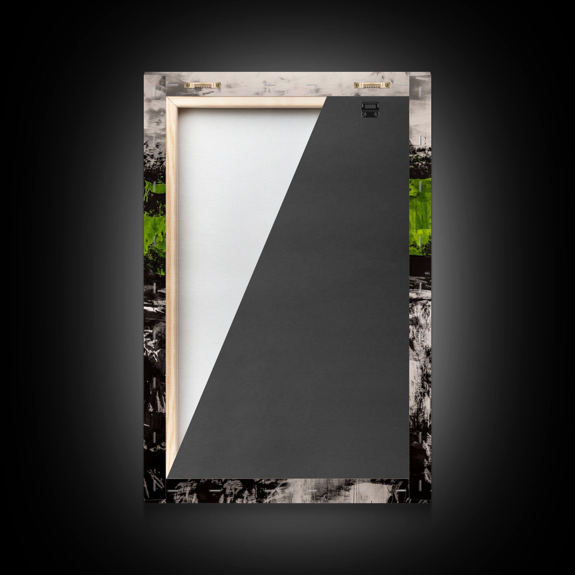 Abstract Art, Green and Black Print, Bold Nature Inspired Decor, Contemporary Wall Art, Modern Home Aesthetic, Framed Canvas Print