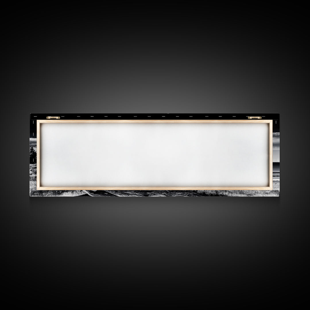 Black and White Beach, Coastal Wall Art, Modern Seascape, Minimalist Art, Monochrome Print, Framed Canvas Print, Bedroom Decor