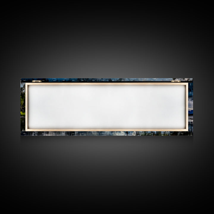 Cabin on the Lake, Peaceful Landscape, Nature Lover Art, Framed Canvas Print, Mountain View, Serene Wall Decor, Scenic Painting