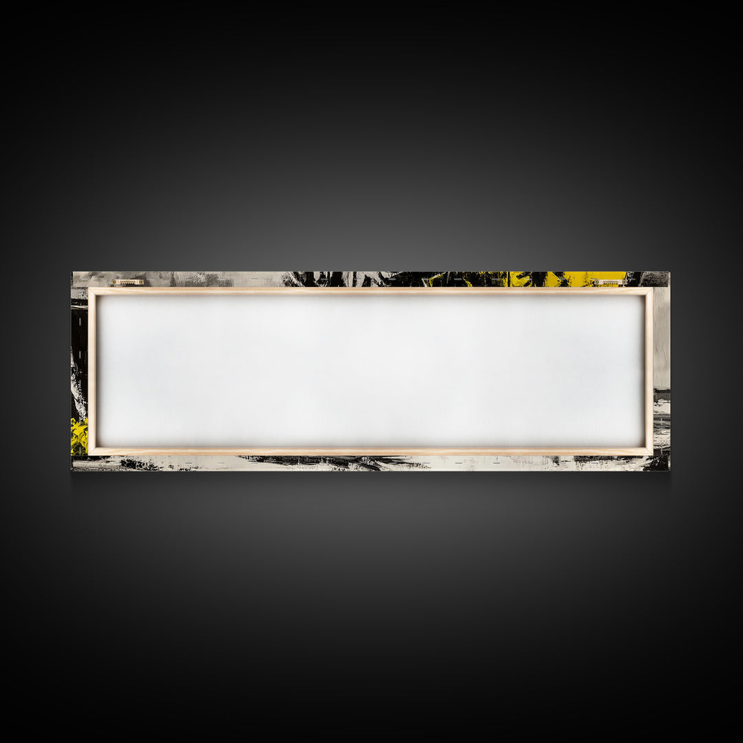 Beachside Restaurant, Ocean Waves, Coastal Cafe, Palm Trees, Framed Canvas Print, Tropical Wall Art, Living Room Art, Nautical Decor