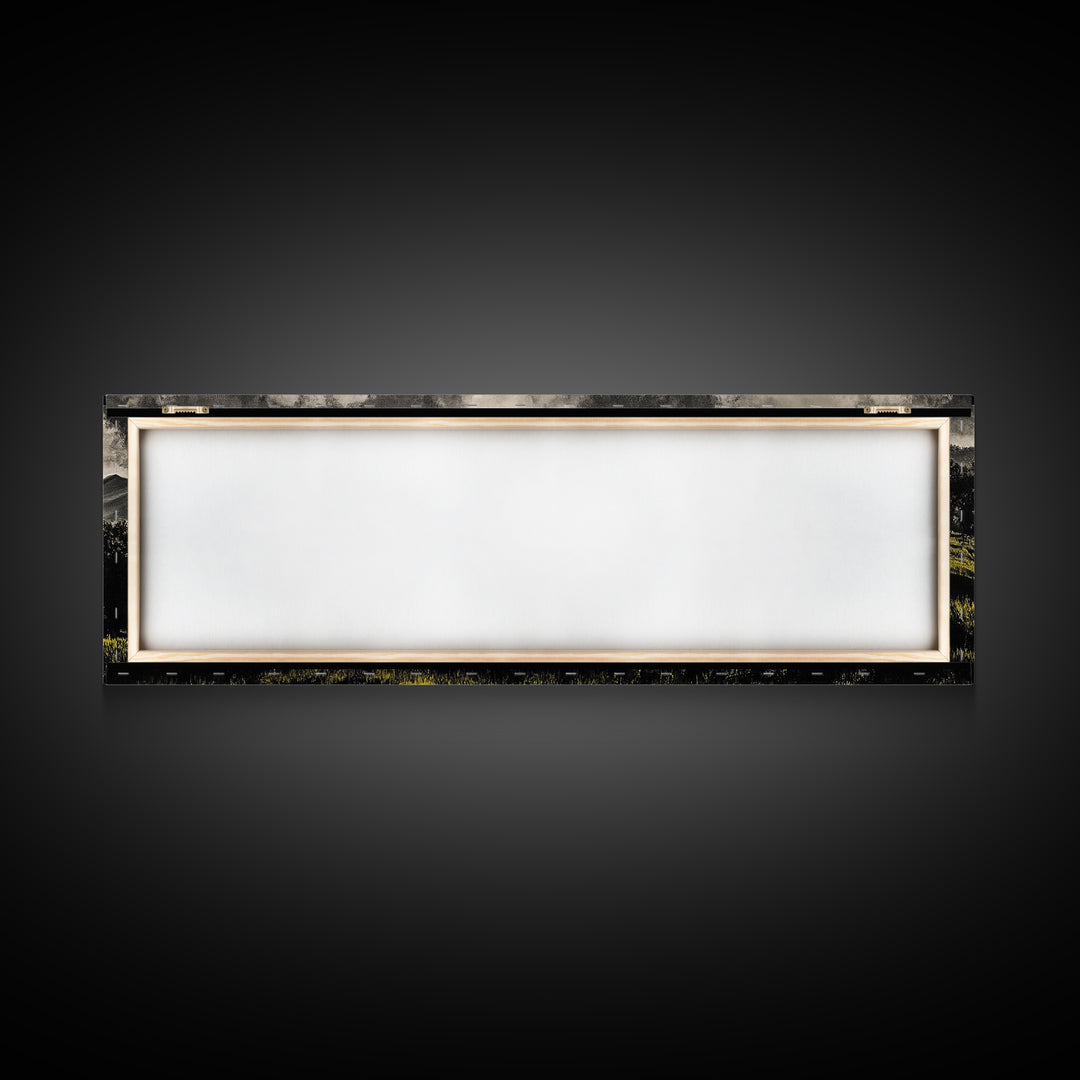 Rolling Hills, Misty Landscape, Moody Mountain Art, Nature Inspired Decor, Framed Canvas Print, Living Room Wall Art, Dramatic Foggy Scene