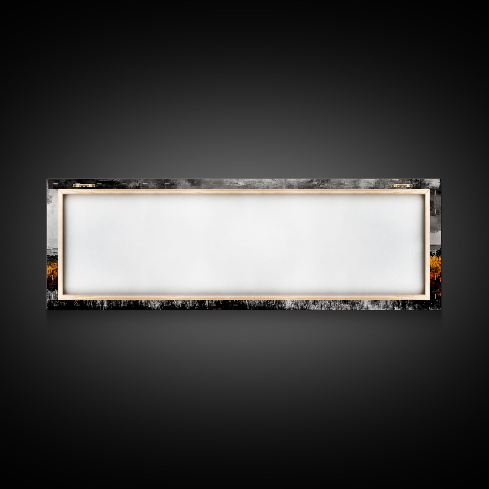 Autumn Landscape, Rustic Cabin Art, Mountain View, Fall Trees, Country Home, Black and White, Living Room Decor, Framed Canvas Print