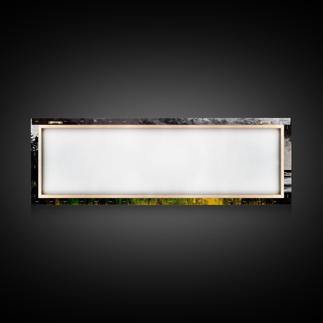 Cliffside View, Misty Ocean, Yellow Grass, Canvas Print, Coastal Landscape, Fall Wall Art, Nature Painting, Living Room Home Decor