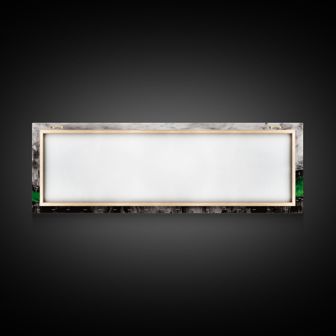 Bold Green Landscape, Abstract Horizon Art, Contemporary Nature Painting, Earthy Wall Decor, Office Wall Art, Framed Canvas Print