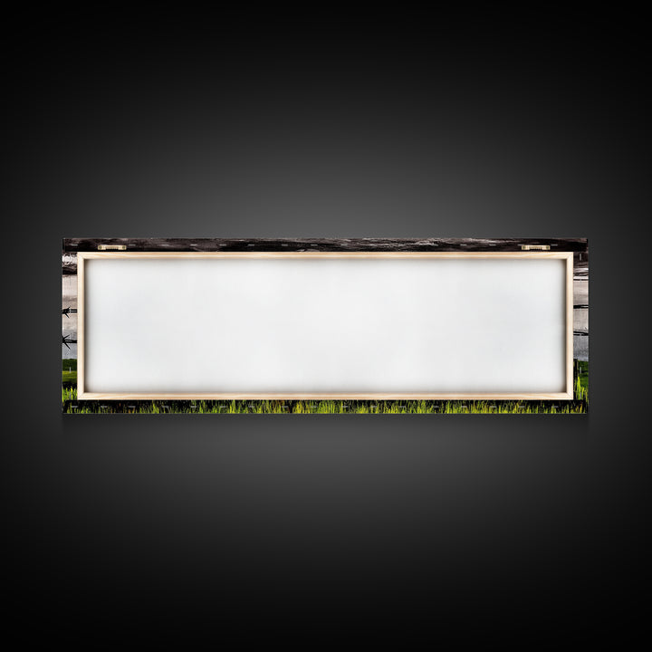 Barbed Wire Art, Rural Landscape Print, Farmhouse Wall Decor, Countryside Canvas Print, Rustic Living Room Art, Framed Canvas Print