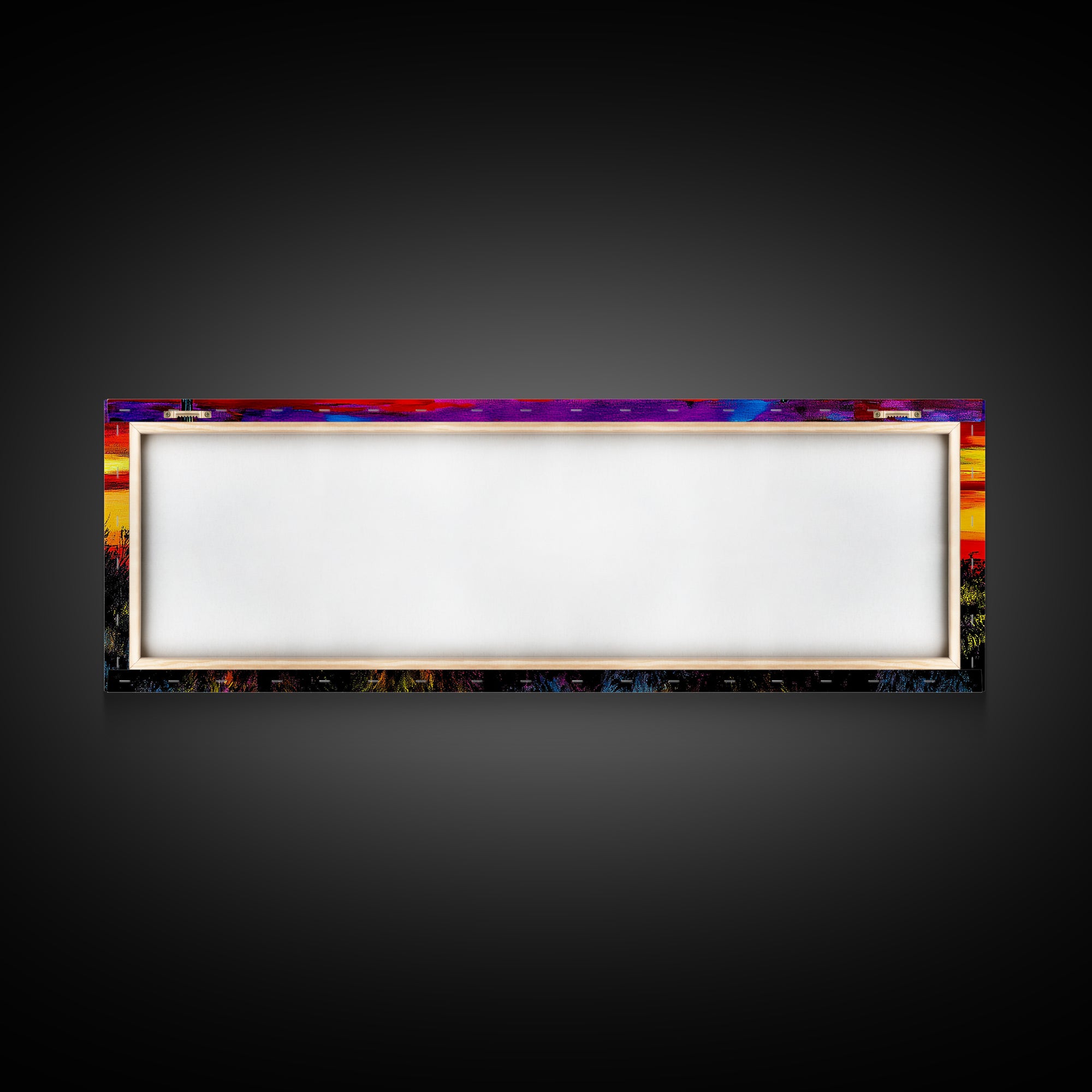 Desert Sunset Art, Vibrant Cactus Painting, Warm Boho Landscape, Southwestern Wall Decor, Bold Nature Print, Framed Canvas Print