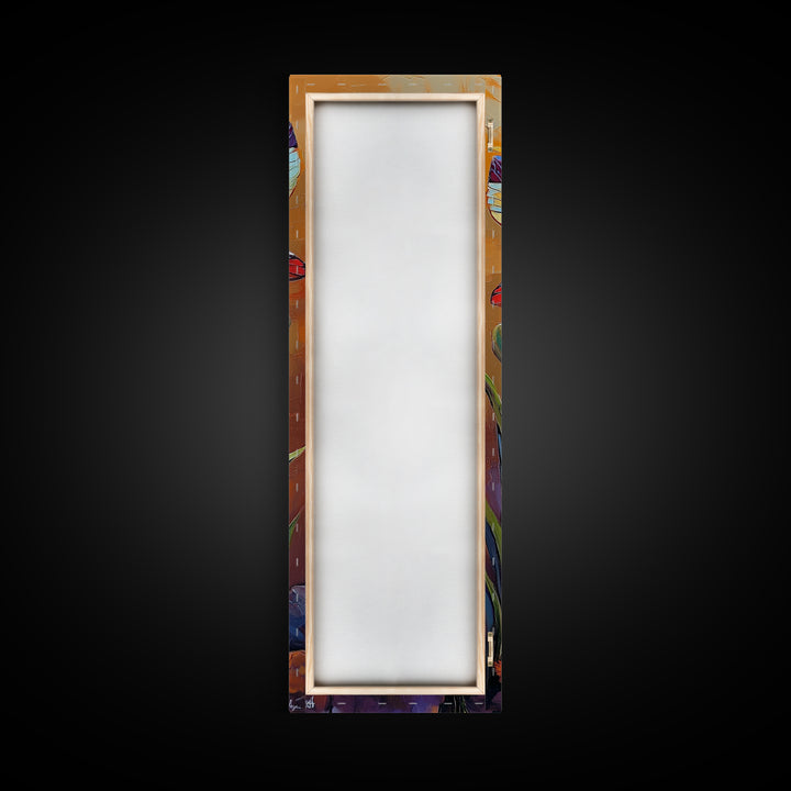 Dragonfly Wings, Garden Sunset, Whimsical insect decor Canvas Print, vibrant boho nature wall art, entryway statement piece