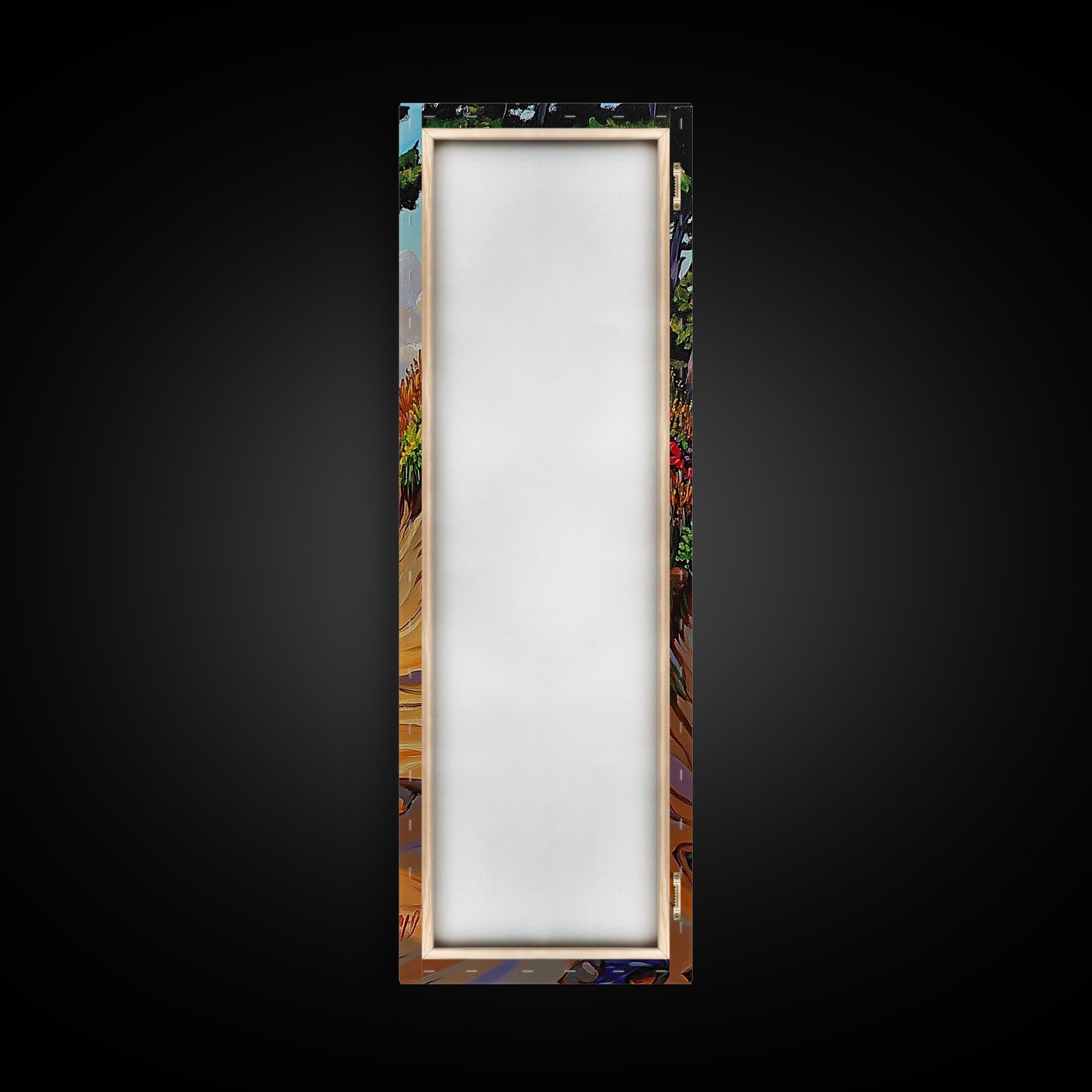 Beach Stream, Trees Coastal, Serene golden shore view Canvas Print, nature landscape art, beach house wall decor, nature decor