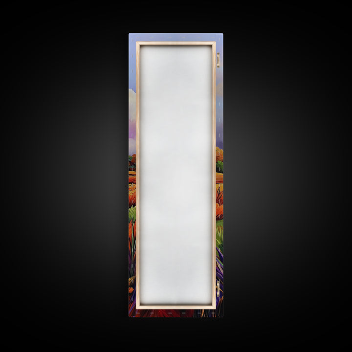 Autumn Marsh, Winding Stream, Colorful Landscape, Framed Canvas Print, fall wall decor, nature inspired art, rustic home or cabin decor