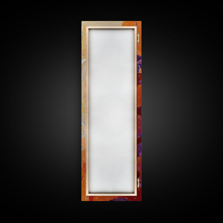 Decorative Handle, Floral Carving, Vibrant Artisan Wall Art, Baroque Boho Style, Eclectic Entryway Decor, Framed Canvas Print