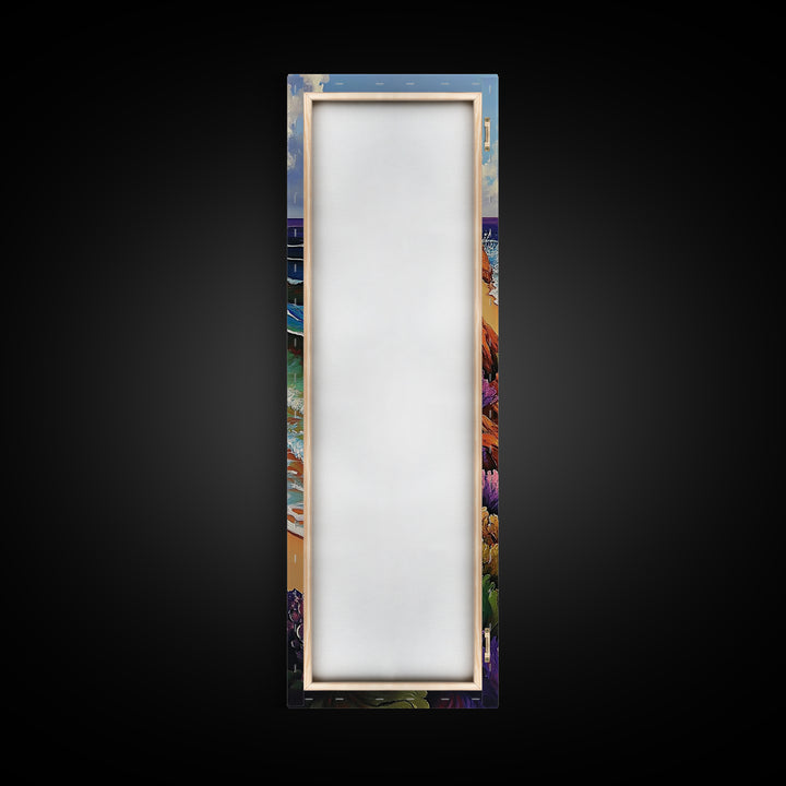 Coastal Waves, Beach Shoreline, Ocean Nature Art, Bright Summer Seascape, Nautical Bathroom Decor, Canvas Print