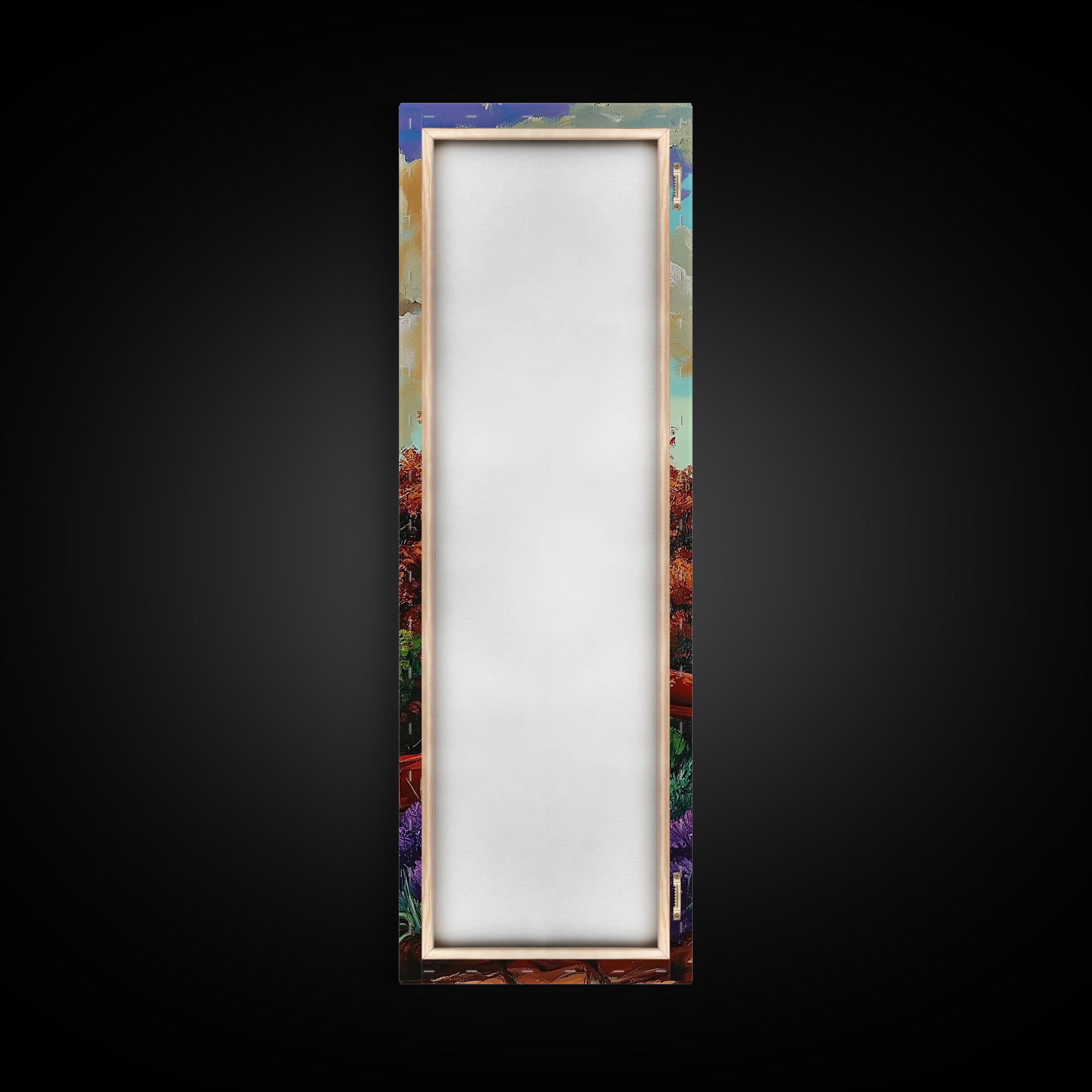 Country Gate, Meadow, Rustic Garden Landscape Framed Canvas Print, Farmhouse Wall Art, Autumn Entryway Decor, Peaceful Nature Scene