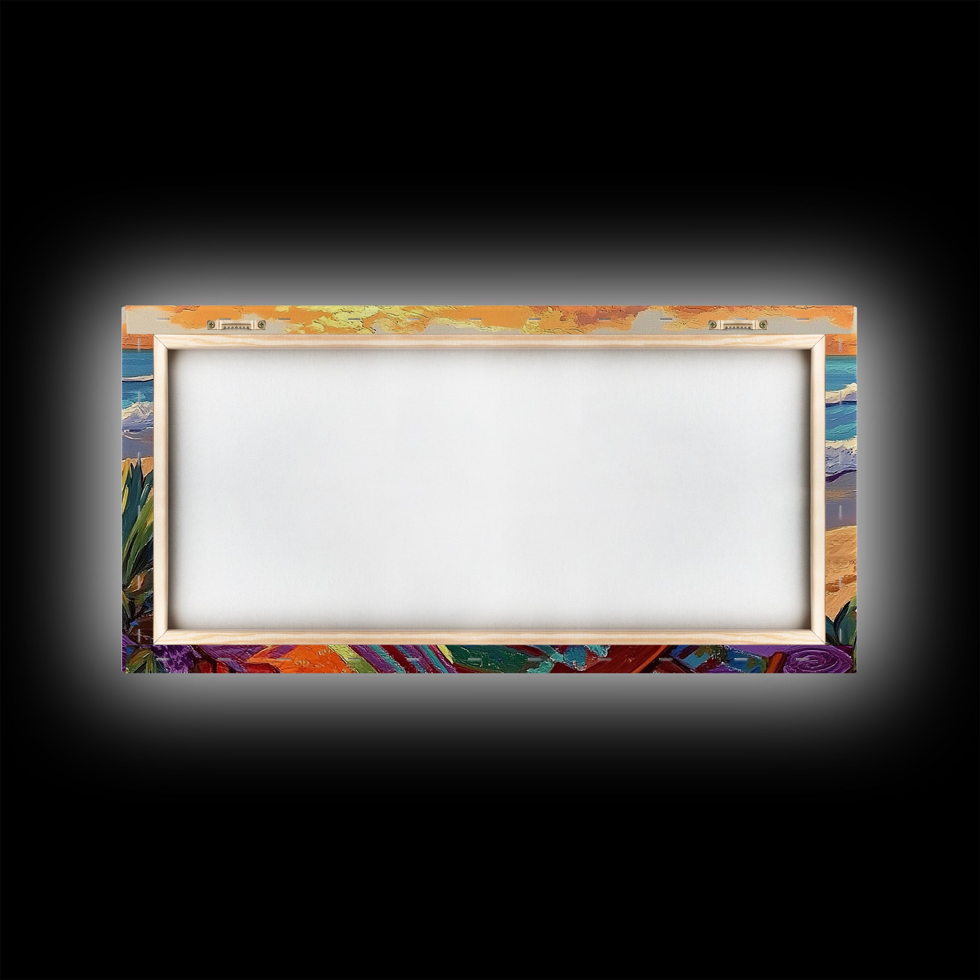 Chair Ocean, Sunset, Framed Canvas Print, Tranquil Beach Chair Painting, Relaxing Seaside Wall Decor, Zen Office Artwork