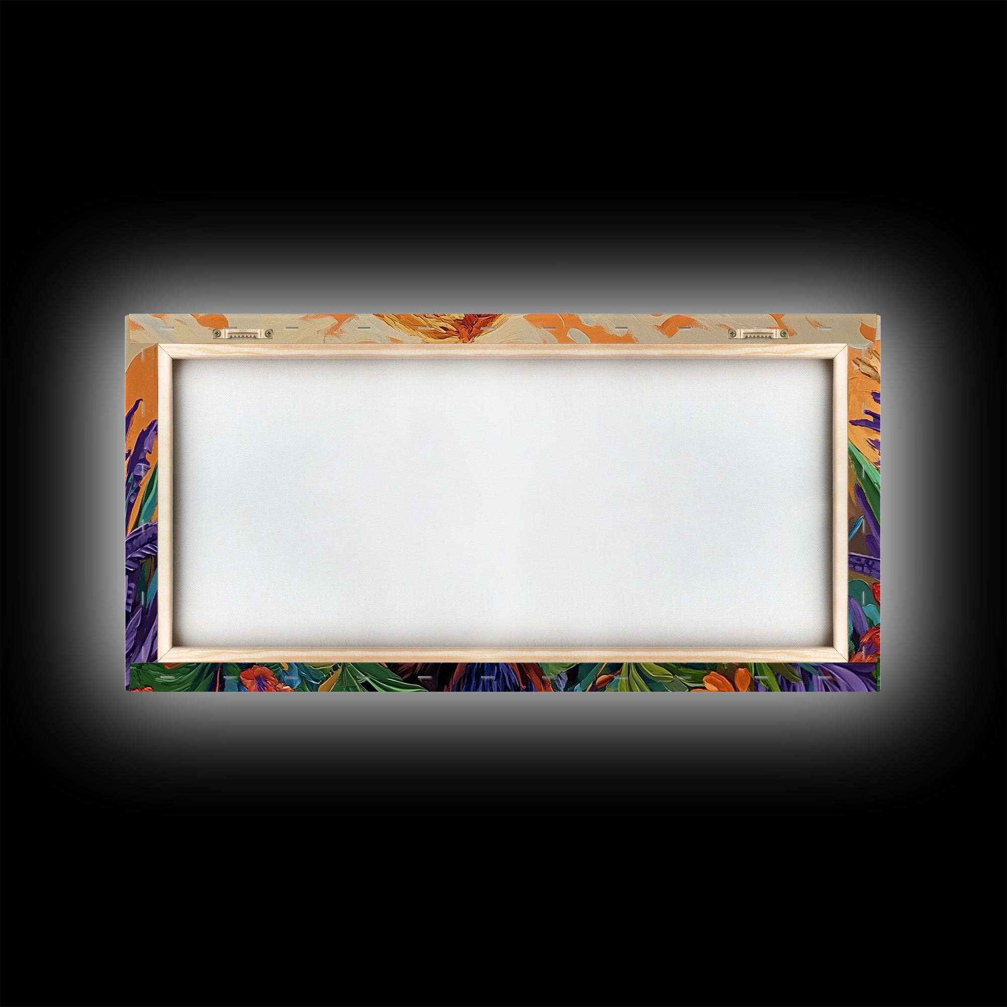 Buffalo Flowers, Bold, Canvas Print, Western bison face art, eclectic boho style, Living Room Wall Art, vibrant wildlife painting