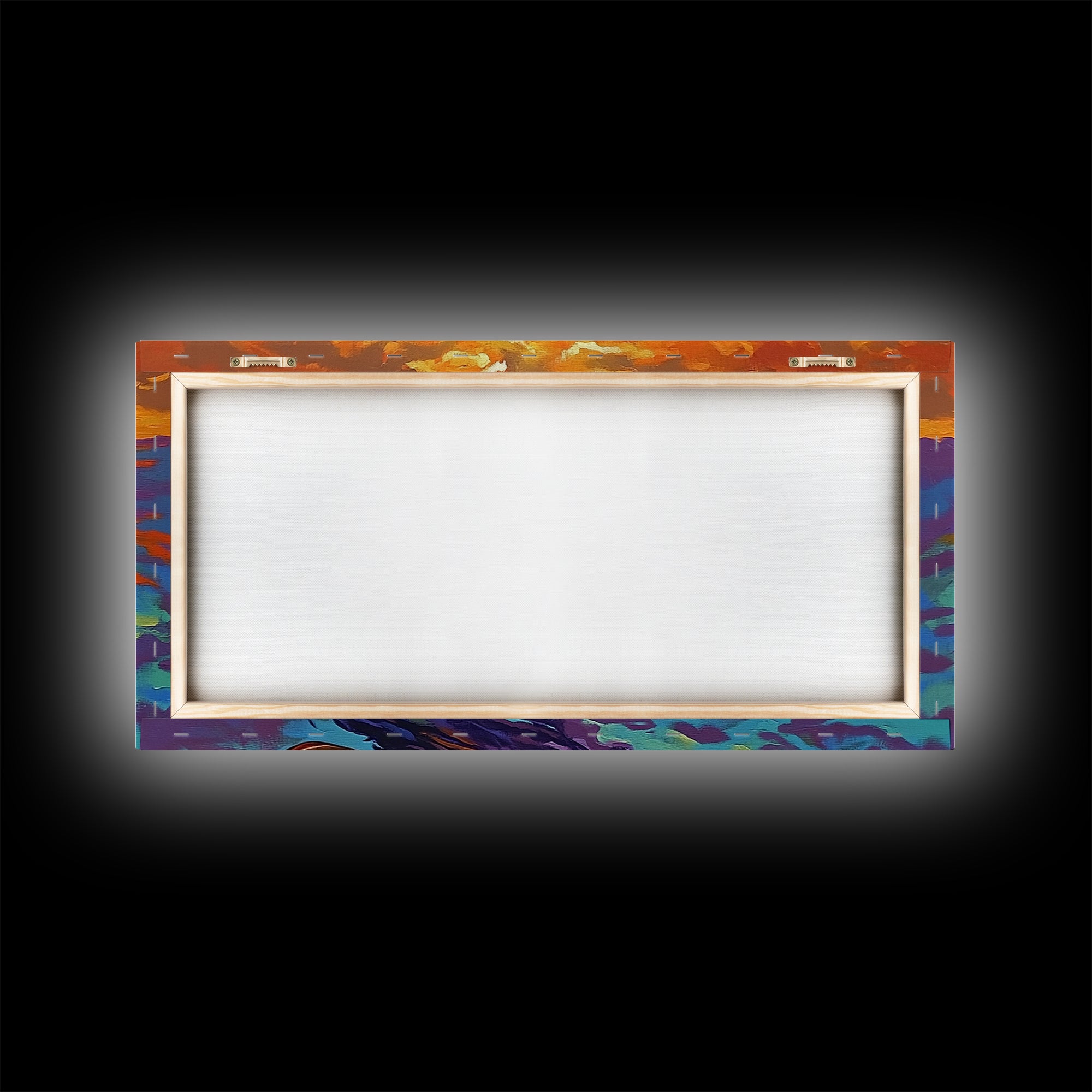 Canoe Sunset, Ocean, Solitude, Framed Canvas Print, Tranquil Beach Wall Art, Summer Decor, Nautical Painting, Living Room Accent