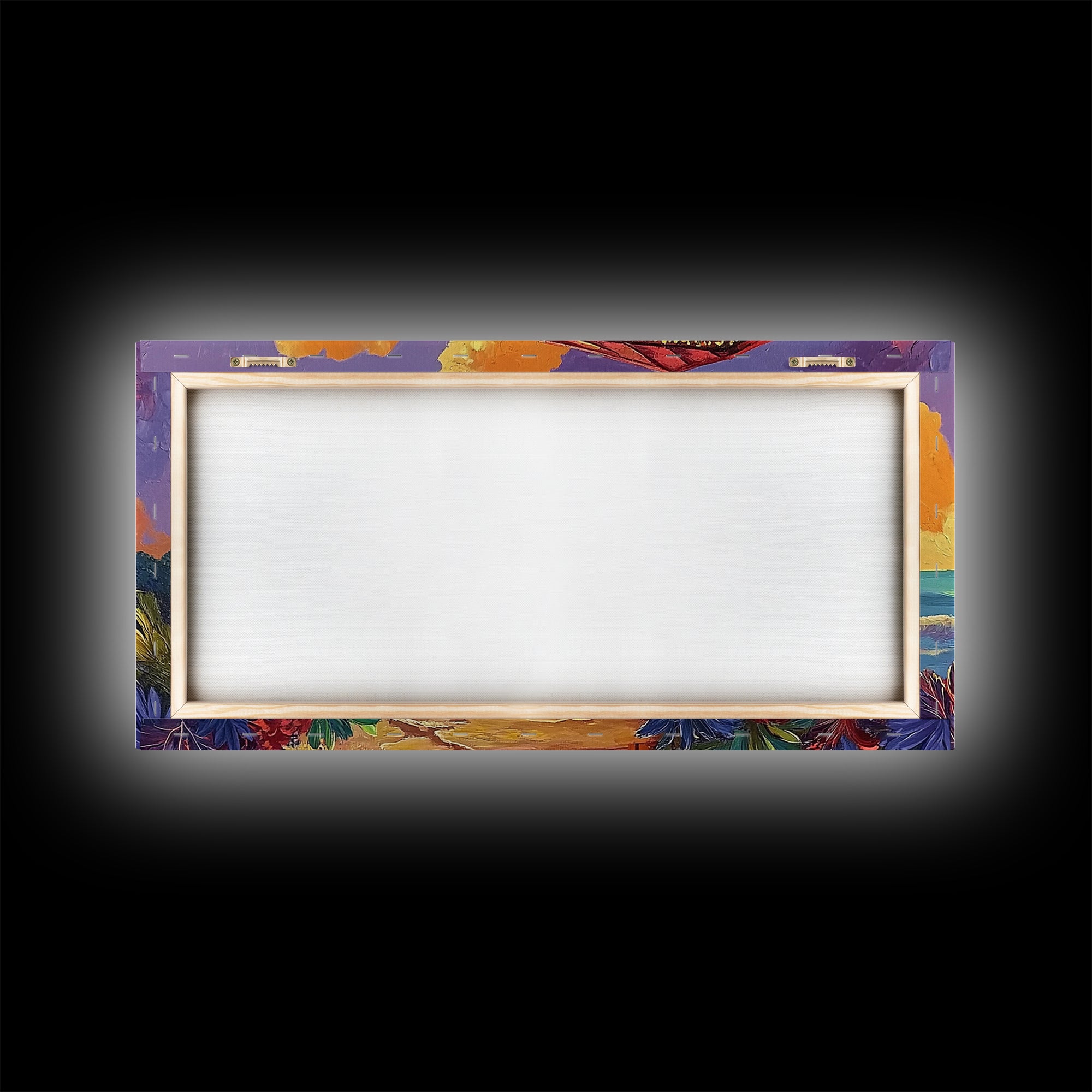 Beach Sunset, Tower, Tropical, Canvas Print, Coastal sunset art, boho beach house decor, vibrant tropical wall art, living room art