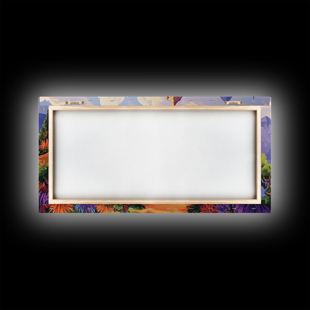 Coastal Cliffs, Tropical Shoreline, Sunset Mountains, Canvas Print, Boho Nature Wall Art, Office Decor, Landscape Painting